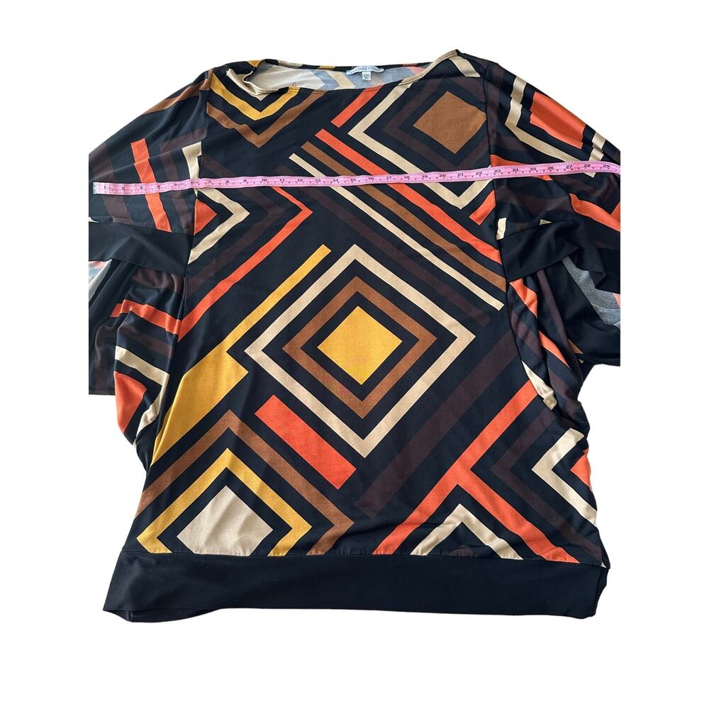 Annalee + Hope - Geometric Tunic Brown-Multi / XL - Picture 5 of 6